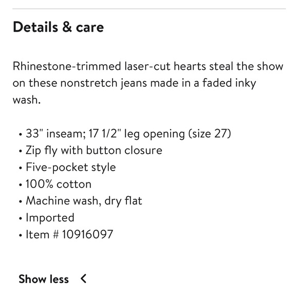 Studded Heart Cutout Wide-Leg Jeans in Washed Black - Picture 6 of 9